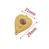 Stainless Steel Pave Dyed Old Rose Natural Agate Peach Heart Connector Charms PW-WG0EEB2-07-2