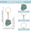 DELORIGIN 6Pcs 6 Style Nuggets Gemstone Pendant Keychain KEYC-DR0001-05A-2