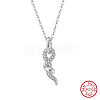 Rhodium Plated 925 Sterling Silver Cable Chain Necklaces STER-P065-14P-1