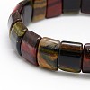 Classic Elastic Natural Gemstone Rectangle Beaded Stretch Bracelets BJEW-L333-11-2