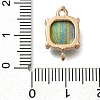 Brass Glass Imitation Gemstone Connector Charms KK-Z076-01G-4