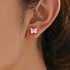 Elegant Brass Butterfly Stud Earrings EJ7103-4