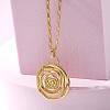 304 Stainless Steel Flower Pendant Necklaces for Women NJEW-Z061-05G-01-2