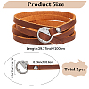 2Pcs Cowhide Cord Wrap Bracelets for Men Women BJEW-GF0001-38-2