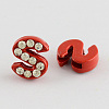 Mixed Color Zinc Alloy Grade A Rhinestone Letter Slide Charms ALRI-S130-S-2