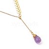 Brass Lariat Necklaces NJEW-JN03001-3