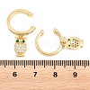 Owl Brass Micro Pave Cubic Zirconia Cuff Earrings EJEW-Z164-01G-5