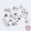 925 Sterling Silver Cup Pearl Bail Pin Pendants STER-F036-04S-4mm-1