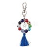 Handmade Lampwork Evil Eye & Polyester Tassel Pendant Decorations HJEW-JM02821-01-1