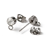 304 Stainless Steel Stud Earrings Findings STAS-WH0029-44C-P-3