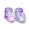 Spray Painted Transparent Glass Beads GLAA-J102-07-2