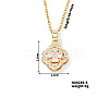 Chic Colorful Clover Pendant Necklace with Sparkling Diamonds YY8832-6-1