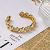 Rack Plating Brass Micro Pave Cubic Zirconia Cuff Bangles for Women BJEW-C086-04G-2