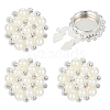 4Pcs Zinc Alloy & Rhinestone Cufflinks BUTT-PH0001-84A-1