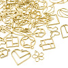 44Pcs 11 Styles Rack Plating Alloy Open Back Bezel Pendants FIND-TA0003-34-11