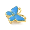 Rack Plating Brass Enamel Butterfly Connector Charms KK-A234-026G-3