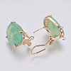 Faceted Glass Stud Earring Findings GLAA-F084-D06-2