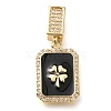 Brass Micro Pave Cubic Zirconia Pendants KK-S049-05G-A-1