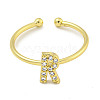 Rack Plating Brass Open Cuff Rings for Women RJEW-F162-02G-R-2