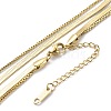 304 Stainless Steel Box & Herringbone Chains Double Layer Necklace for Men Women NJEW-I117-01LG-2