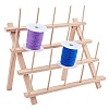   20 Spools Solid Wood Sewing Embroidery Thread Stand TOOL-PH0001-33-1