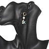 Natural Cultured Freshwater Pearl & Brass Enamel Hoop Dangle Earrings for Women EJEW-JE07268-03-2