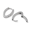 304 Stainless Steel Micro Pave Clear Cubic Zirconia Oval Huggie Hoop Earrings for Women EJEW-C096-03P-2