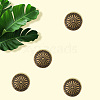 20Pcs 1-Hole Alloy Shank Buttons BUTT-GF0004-10AB-7