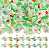 64Pcs 16 Styles Natural Mixed Gemstone Flower Charms PALLOY-FH00140-1