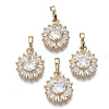 Brass Micro Cubic Zirconia Charms KK-N235-032A-1