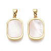 Natural White Shell Pendants KK-T073-64B-1