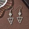 304 Stainless Steel Triangle Dangle Earrings Hand Polished EJEW-Z129-20P-1