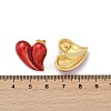 Brass Enamel Stud Earrings for Women EJEW-A126-01G-3