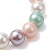 8mm Round Polished Shell Pearl Beaded Stretch Kids Bracelets for Girls BJEW-JB10878-02-4