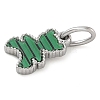 304 Stainless Steel Pave Synthetic Malachite Bear Charms with Jump Rings STAS-B075-01P-01-2