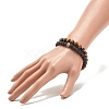 2Pcs 2 Style Natural Tiger Eye & Lava Rock Stretch Bracelets Set BJEW-JB08193-04-3