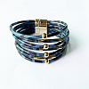 Imitation PU Leather Cord Multi-strand Bracelets for Women Girl WG4D46A-19-1