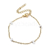 Vacuum Plating Golden 304 Stainless Steel Cable Chain Bracelet with Enamel Rondelle Beaded BJEW-G683-02G-2