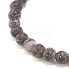 Round Natural Agate Stretch Beaded Bracelets BJEW-JB08196-02-5