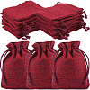 Beebeecraft 24Pcs Burlap Packing Pouches Drawstring Bags ABAG-BBC0001-07D-1