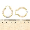 Brass Two Tone Twist Hoop Earrings EJEW-B117-06A-M-5