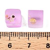 Frosted Glass Beads with Golden Glitter Powder DGLA-NH001-8mm-01I-3