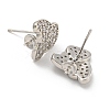 Rack Plating Brass Micro Pave Clear Cubic Zirconia Studs Earrings Finding KK-T072-12P-2