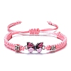 Butterfly Alloy Enamel Link Bracelet with Rhinestone PW23031997826-1