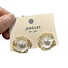 Brass & Imitation Pearl Stud Earrings for Women WGD4158-01-5