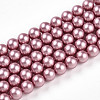 Baking Painted Pearlized Glass Pearl Bead Strands HY-N002-4mm-C01-2