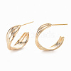 Brass Stud Earrings EJEW-T007-21G-NF-3