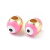 Evil Eyes Brass Enamel Beads KK-F845-15G-05-1