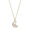 Natural Shell & Brass Pendant Necklaces NJEW-JN04890-02-1