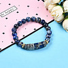 Natural Lapis Lazuli Beads Stretch Bracelets BJEW-T022-04H-1